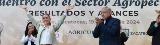 Claudia Sheinbaum, virtual presidenta electa, acompaña al presidente Andrés Manuel López Obrador en una gira por el estado de Zacatecas