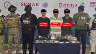 Los delincuentes fueron presentados por elementos de diferentes corporaciones.