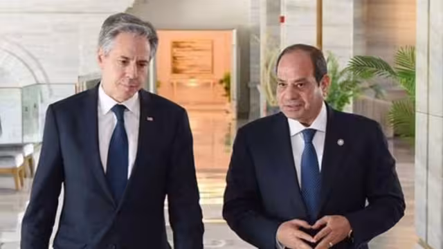 Antony Blinke, secretario de Estado de Estados Unidos y Abdelfatah al Sisi, presidente de Egipto