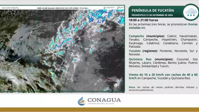 Este es el pronóstico del clima 22 de diciembre en Quintana Roo.