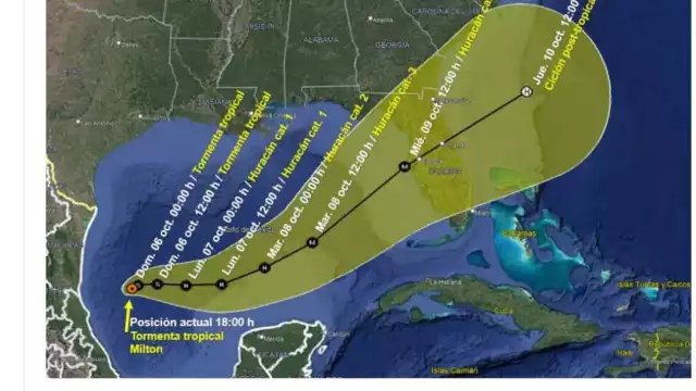 Milton se intensifica sobre el Golfo de México