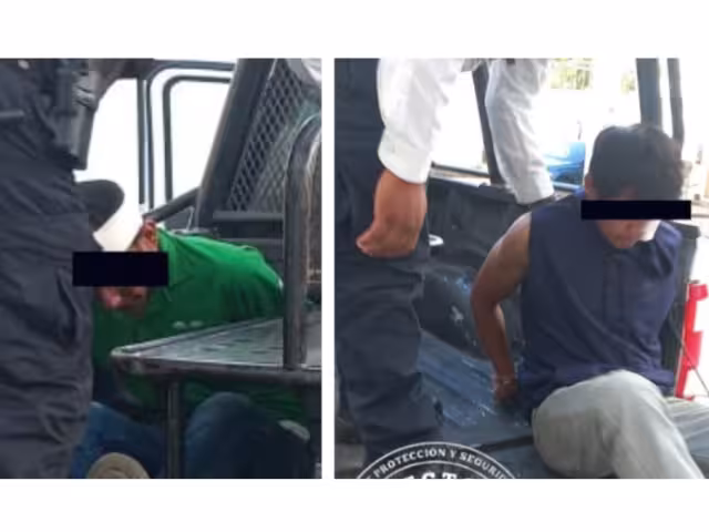 La SPSC aseguró a dos sujetos en la colonia Héroe de Nacozari tras ser retenidos por vecinos por presunto robo.