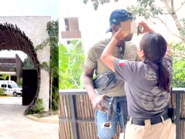 Turista sufre lesiones al intentar forzar una puerta de cristal de un hotel en Tulum