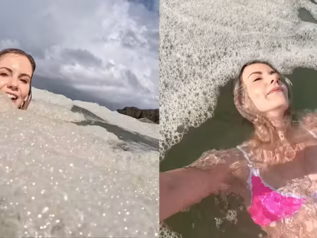 La surfista no se imaginaba dónde nadaba