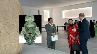  Exhiben máscara ceremonial de Calakmul en los Emiratos Árabes    