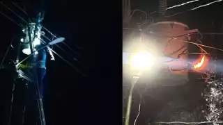 Cables quemados dejan sin luz a vecinos de Sabancuy por más de 12 horas   