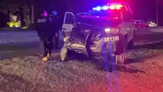 Patrulla de Ciudad del Carmen choca durante persecución en Isla de Tris: dos heridos