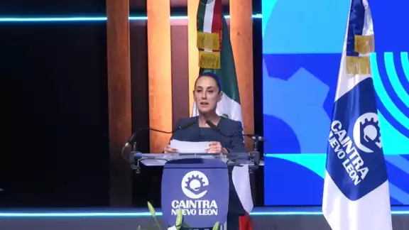 La presidenta Claudia Sheinbaum detalló ante los empresarios miembros de Caintra los pilares del "Plan México"