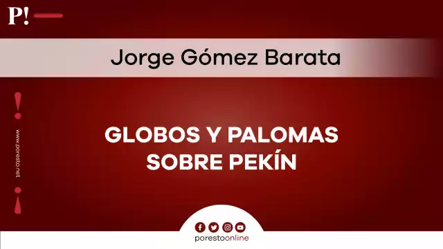 Globos y palomas sobre Pekín