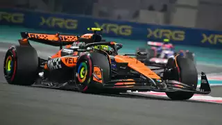 Lando en acción en la P2 de Abu Dabi