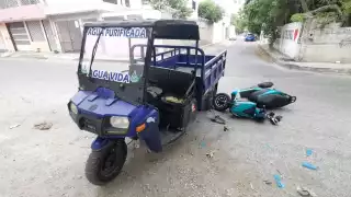 Choque entre repartidores deja un joven lesionado en Ciudad del Carmen 