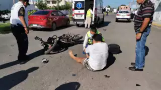 Choque en Campeche deja a motociclista con severas lesiones 