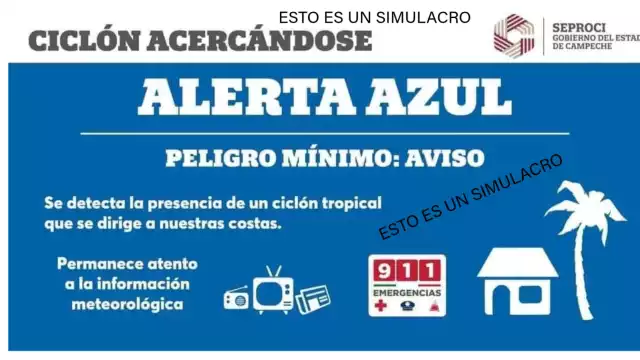 Alerta azul en Campeche: Inicia el simulacro nacional con escenario de huracán