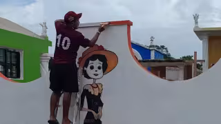 Pobladores de Tepakán, Calkiní embellecen el cementerio para el Día de Muertos 