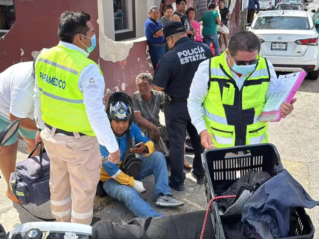 Motociclista e indigente heridos tras choque en el barrio de Guadalupe