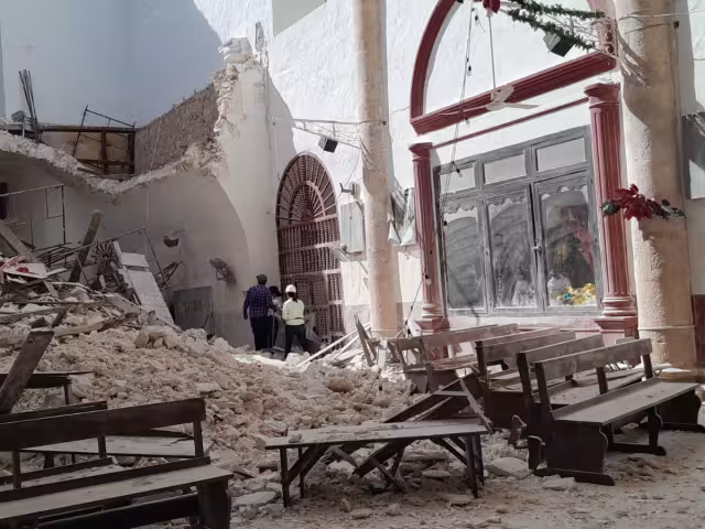 En diciembre se desplomó el techo de la iglesia a San Luis Obispo