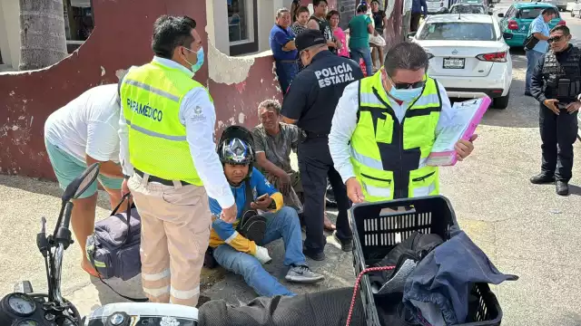 Motociclista e indigente heridos tras choque en el barrio de Guadalupe