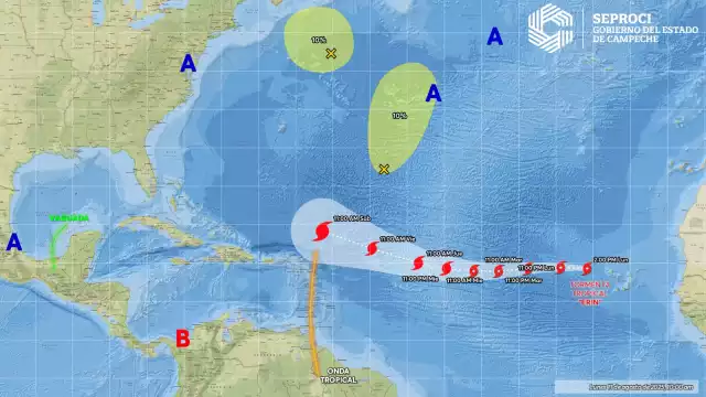Se forma la Tormenta Tropical “Erin” en el Atlántico: Protección Civil descarta riesgo para Campeche