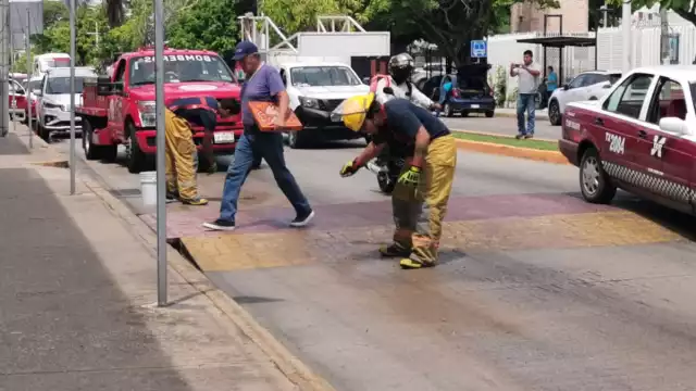 Un camión urbano fue el causante de la mancha de diésel