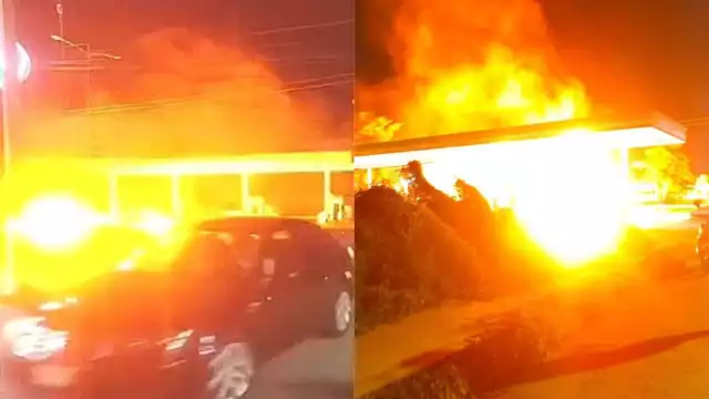 Automovilistas y transeúntes tuvieron que abandonar las inmediaciones de la estación, ante el riesgo de incendio