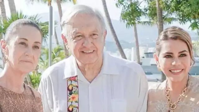 Evelyn Salgado recibe a Sheinbaum y al presidente López Obrador en Acapulco