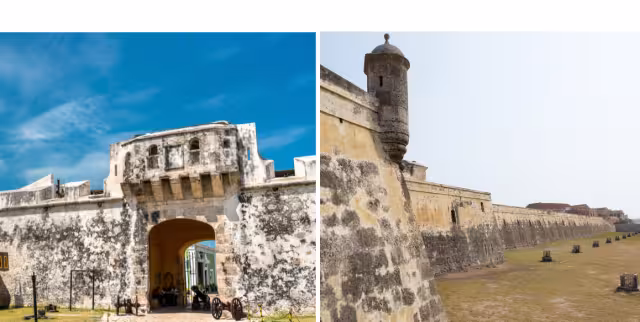 Campeche y Cartagena son ciudades amuralladas que se fortificaron para protegerse de ataques piratas durante la época colonial.