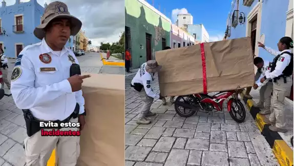 La Policía de Campeche realizó una jornada pedagógica para concientizar a motociclistas que se estacionan en lugares prohibidos.