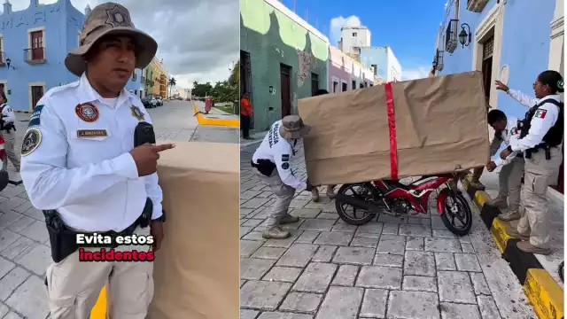 La Policía de Campeche realizó una jornada pedagógica para concientizar a motociclistas que se estacionan en lugares prohibidos.