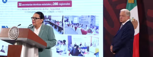 Rosa Icela Rodríguez, titular de Seguridad y Protección Ciudadana destacó la dsminución de feminicidios en este sexenio
