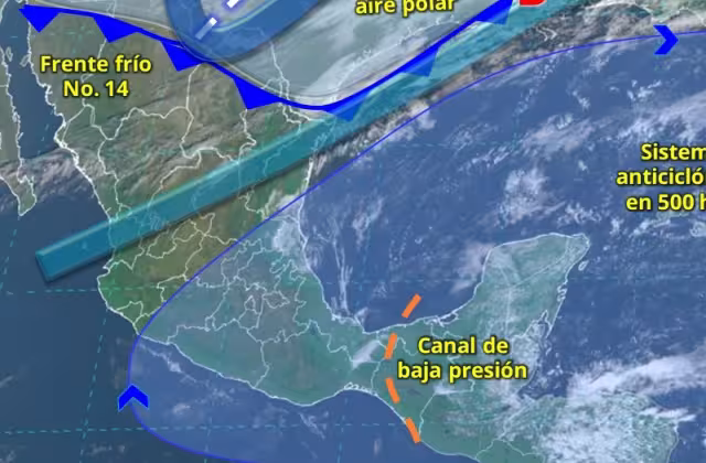 La SEPROCI informa sobre la llegada de un Frente Frío No. 14 que afectará a Campeche desde la mañana de este miércoles