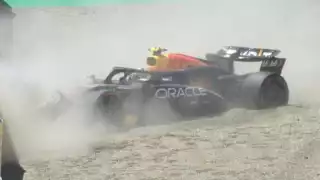 Checo Pérez terminó decimosegundo en la última práctica del GP de Emilia-Romagna tras un accidente