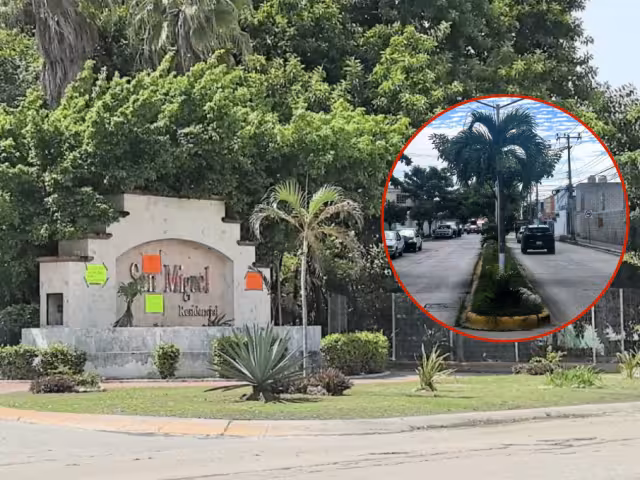 Vecinos del Fraccionamiento San Miguel protestan contra la construcción de un cárcamo en la glorieta principal
