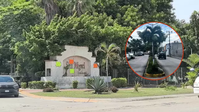 Vecinos del Fraccionamiento San Miguel protestan contra la construcción de un cárcamo en la glorieta principal