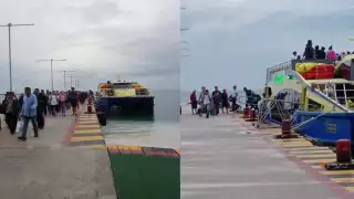 Suspenden cruce a Cozumel por "Nadine"; turistas quedan varados hasta que el clima mejore