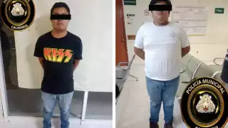Detienen a dos sujetos con presunta droga en Calakmul; manejaban ebrios y sin placas 