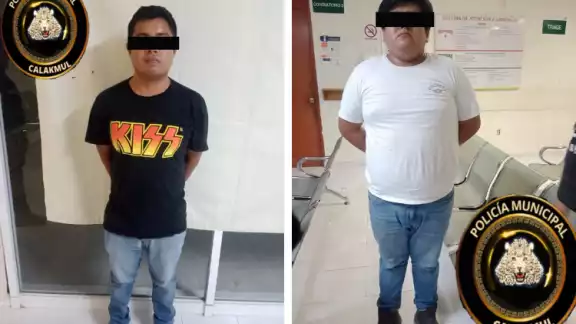 Policía municipal asegura a dos hombres con presunta sustancia ilícita en Calakmul Policía municipal asegura a dos hombres con presunta sustancia ilícita en Calakmul