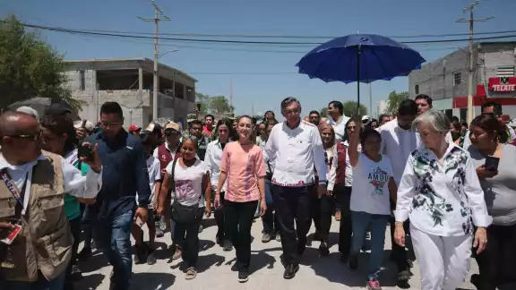 En su visita a Reynosa, la presidenta Claudia Sheinbaum estuvo acompañada por el gobernador de Tamaulipas, Américo Villarreal En su visita a Reynosa, la presidenta Claudia Sheinbaum estuvo acompañada por el gobernador de Tamaulipas, Américo Villarreal