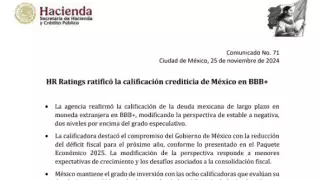 Califican  deuda de México en moneda extranjera en BBB+