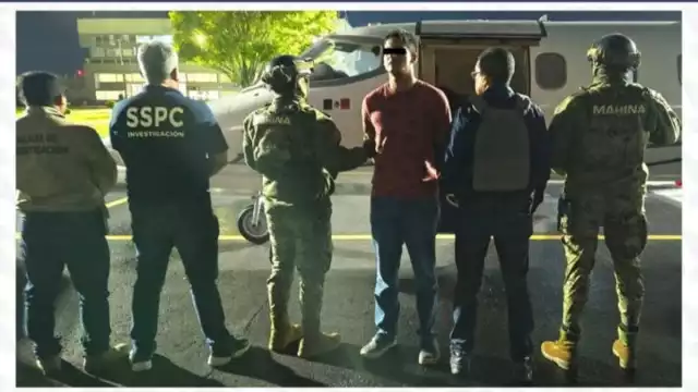 Tras su aprehensión, el detenido fue trasladado vía aérea a Tabasco