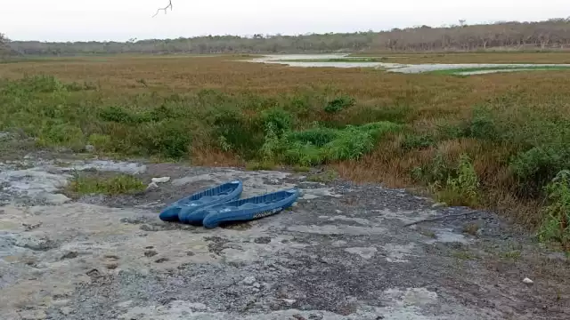 Lo que era brazos de agua, hoy quedan espacios con rocas como recuerdo de que ahí había agua