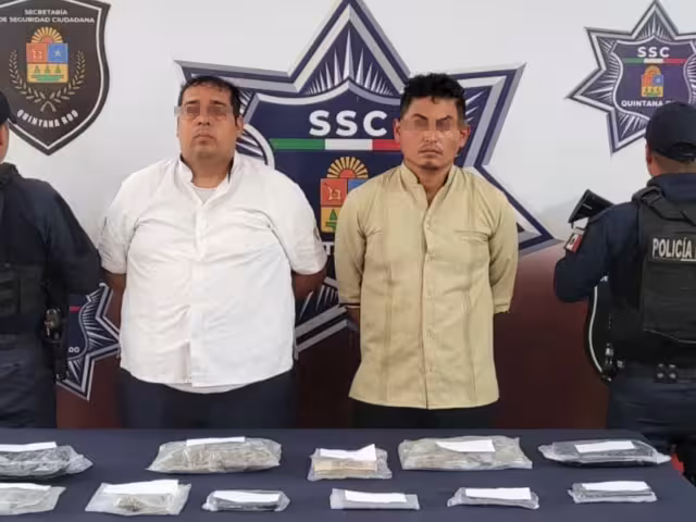 Con dinero y sustancias prohibidas fueron detenidos un taxista y otro hombre en Cancún