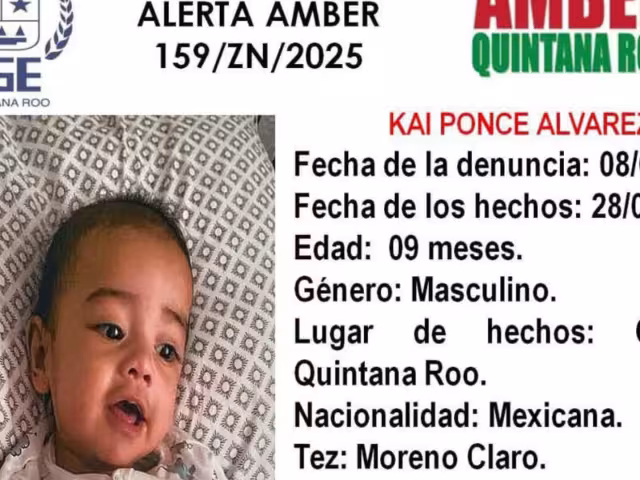 Lanzan Alerta Amber por la retención de un bebé en Cancún