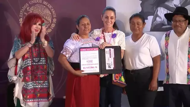 Claudia Sheinbaum entregó 142 mdp a comunidades indígenas de Campeche como parte del programa de autogestión comunitaria