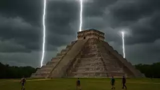 Impactante triple rayo cae sobre Chichén Itzá y sorprende a turistas   
