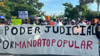 Un grupo de manifestantes celebró la aprobación de la reforma judicial 