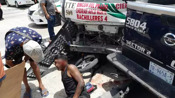El motociclista presentó graves heridas en el cuerpo
