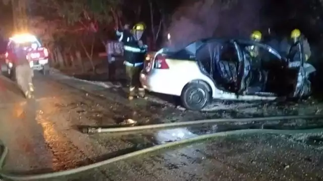 Auto se incendia tras chocar contra árbol en la Ruta de los Cenotes; conductor desaparece