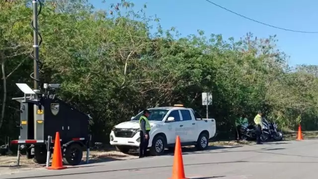 SSP Yucatán activa puesto de control en la carretera a Dzibilchaltún tras reportes por exceso de velocidad
