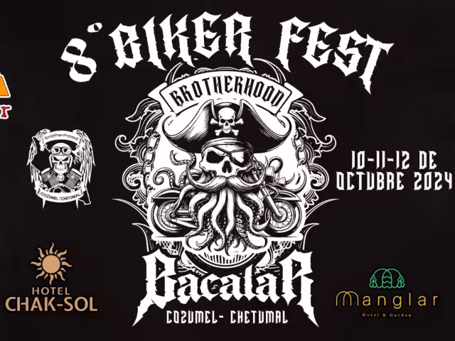 El Biker Fest Bacalar 2024 tomará lugar en distintas locaciones, incluyendo al Parque Central de Bacalar.