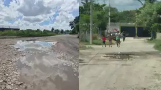 Baches se vuelven “lagunas" en Champotón; vecinos exigen atención urgente 